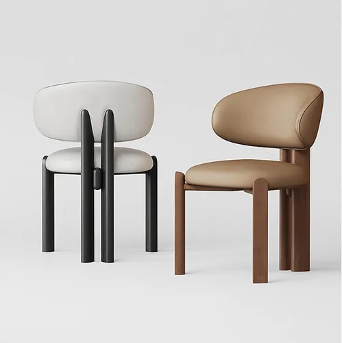 Miniatura 3 de Juego de 2 sillas de comedor tapizadas modernas, diseño cómodo con respaldo curvado para cocina, sala de estar, dormitorio u oficina
