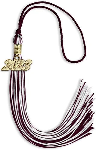 Miniatura 348 de Endea Graduation - Borla de doble color mixto con fecha dorada (negro/dorado antiguo, 2021)