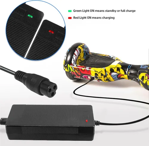 Miniatura 2 de Cargador de bicicleta eléctrico de repuesto con certificación UL de 42 V 2 A para cargador de scooter eléctrico de 36 V con 4 enchufes, compatible