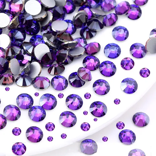 Miniatura 2 de Dowarm 2650 diamantes de imitación de cristal con parte trasera plana, 6 tamaños de 0.059 in a 0.256 in, cristales de parte trasera plana