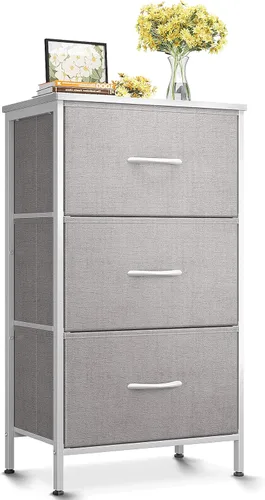 Miniatura 11 de AODK Cómoda para Dormitorio, Mesa de Noche Pequeña, Cómoda con Cajones, Mesa de Final de Pasillo para Sala de Estar, Cómoda con 3 Cajones de Marrón