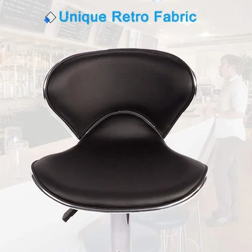 Miniatura 6 de Taburetes de bar Taburete giratorio de altura ajustable con parte trasera de cuero sintético duradero moderno alto comedor silla bar taburete