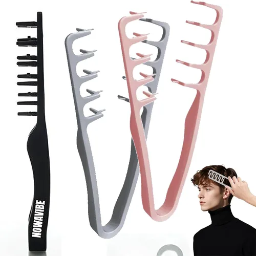 Miniatura 10 de Nowavibe Magic Comb - Peine de peinado con textura para hombres y mujeres, volumen y textura instantáneos, sin roturas ni tirones, estilos en Negro