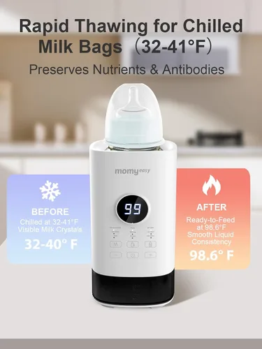 Miniatura 7 de MOMYEASY Calentador de biberones, calentador de biberones rápido para todos los biberones, calentador de leche con temporizador de visualización