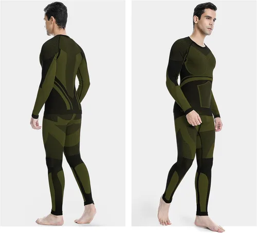 Miniatura 5 de MEETWEE Men's Thermal Underwear Set, Winter Ski Gear Fleece Lined Long Johns Base Layer Warm Top & Bottom for Skiing Black