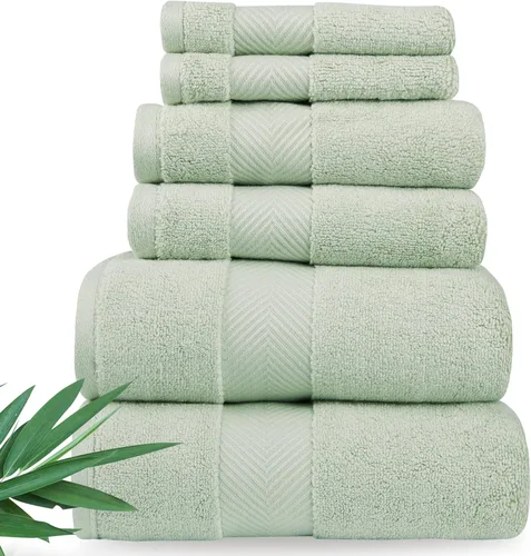 Miniatura 17 de Alusa Home - Toallas de baño ultra suaves y afelpadas de viscosa de bambú - 700 g/m² Paquete de 2 - Extra grande 70x35 pulgadas - Super absorbente