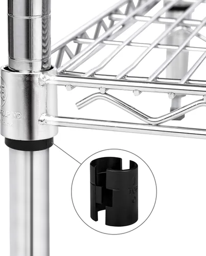 Miniatura 6 de Apex, clips de traba para estantes, para postes de 1", plásticos, color negro, apto para Alera, Metro, Thunder Group, Eagle, Regency, Advanced