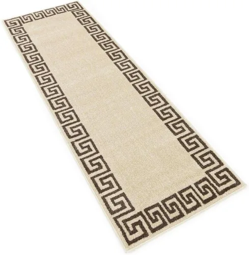 Miniatura 10 de Unique Loom Athens Collection - Alfombra clásica geométrica moderna con diseño de bordes, 2 pies x 6 pies, beige/marrón