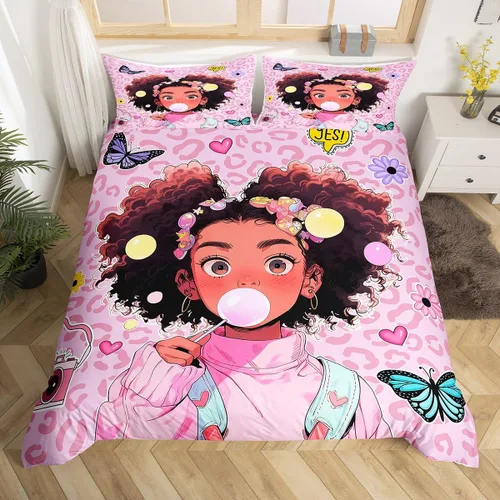 Miniatura 43 de Juego de funda de edredón de pingüinos de dibujos animados para niños, tamaño King, bonito juego de ropa de cama de animales de poste ártico