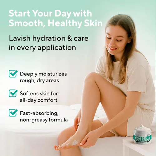 Miniatura 6 de Lavinso Crema de urea 40 por ciento para pies con máxima fuerza, crema de pies para callos y talones agrietados secos, reparación de piel áspera