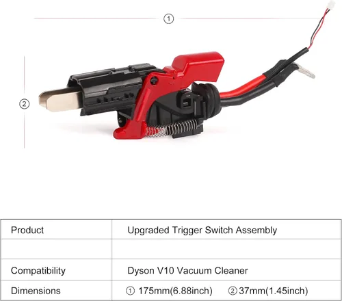Miniatura 6 de Reemplazo mejorado del conjunto del interruptor de gatillo para aspiradora Dyson V10 SV12, piezas de repuesto de botón de encendido mejoradas