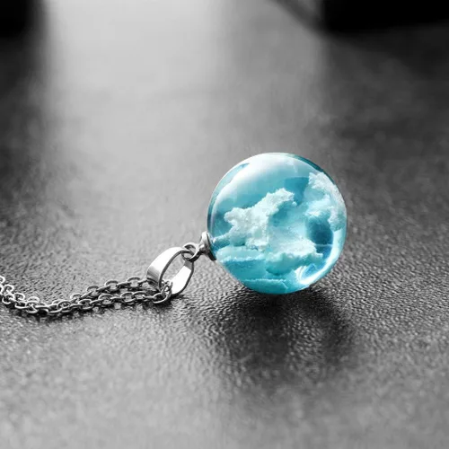 Miniatura 6 de Lroxiy Collares para mujeres y niñas, diseño creativo de girasol copo de nieve azul cielo hoja colgante cadena de San Valentín regalos joyería
