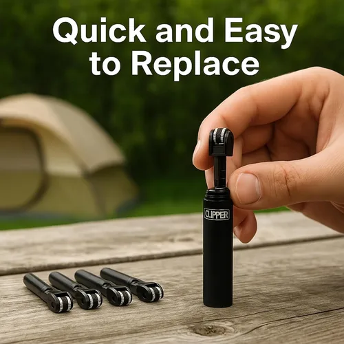 Miniatura 4 de IN SELECT Encendedor de repuesto compatible con barril de pedernal, estándar CP11, pedernales de encendido recargables con rueda de golpeador