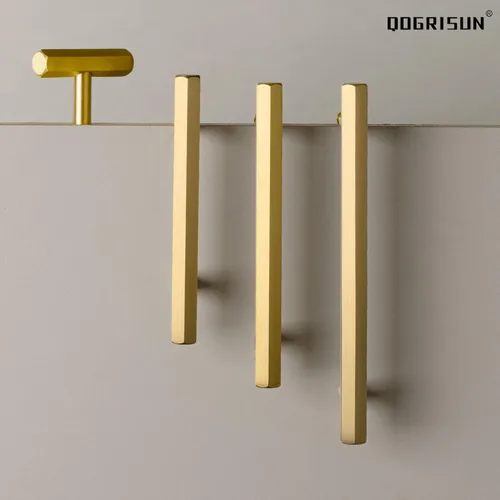 Miniatura 6 de QOGRISUN Paquete de 5 perillas de latón macizo para cajones hexagonales, manijas de un solo agujero, adecuadas para herrajes de cocina, baño, cómoda