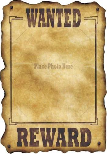 Cartel de "Western Wanted Sign" (ranurado para sostener fotos de 8 x 10) accesorio de fiesta (1 unidad)