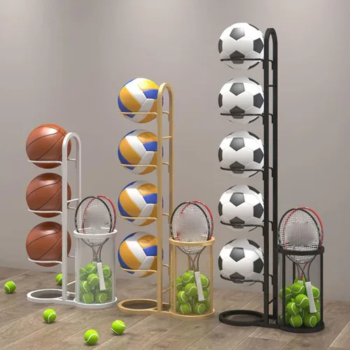 Miniatura 2 de Soporte de almacenamiento para pelotas de baloncesto, organizador de almacenamiento de equipo deportivo de garaje de 5 niveles, estante