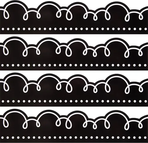 Miniatura 19 de AWIZOM Bordes de tablón de anuncios de 72 pies, color negro con blanco, borde festoneado para el aula, para escritorio, pared, escuela, escuela