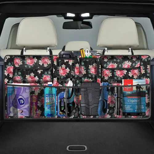 Miniatura 9 de Organizador de maletero de automóvil, organizador de asiento trasero de súper capacidad para SUV/camión/MPV (42"×18"), organizador de almacenamiento
