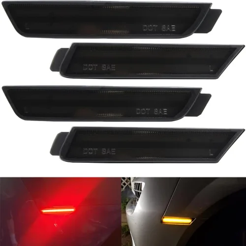Miniatura 8 de Camaro - Kit de luces LED para 2010 2011 2012 2013 2014 2015 Chevy Camaro lente transparente rojo/ámbar LED giro lateral siganl lámparas de marcador
