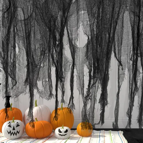 Miniatura 18 de 197" x 85" Tela espeluznante de Halloween - Tela de gasa espeluznante para Halloween - Tela de gasa sangrienta espeluznante para fiesta de Halloween