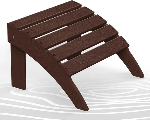 Miniatura 43 de Briopaws Otomana Adirondack plegable, silla Adirondack de polietileno de alta densidad resistente a la intemperie, reposapiés de plástico para Blanco