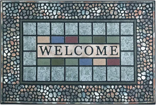 CHICHIC - Alfombra rectangular para puerta de entrada grande de 24 x 36 pulgadas, tapete de entrada para áreas de alto tráfico, alfombras para Azul