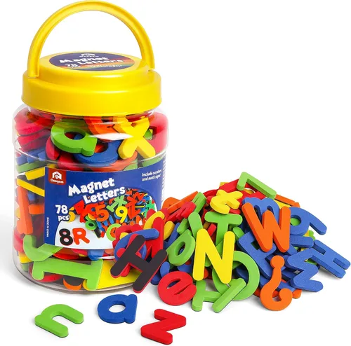 Coogam EVA, letras magnéticas con números de 78 piezas del alfabeto ABC 123 para nevera, coloridos juguetes educativos, aprendizaje preescolar,