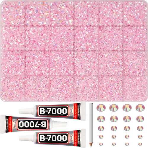Miniatura 19 de 11000 piezas de diamantes de imitación con parte trasera plana de 2/3/4/5 mm en negro con pegamento para bordado, ropa, manualidades, zapatos, arte