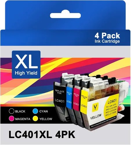 LEDES LC401XL - Cartuchos de tinta para impresora Brother, 550 páginas de alto rendimiento, compatibles con impresoras LC401/LC401XL para impresoras