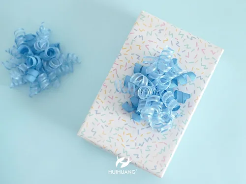 Miniatura 7 de HUIHUANG Lazos azules para envolver regalos, lazos de regalo azul bebé, 5 pulgadas x 8 unidades, lazo rizado autoadhesivo para regalos, bolsa