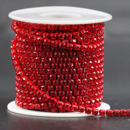 Miniatura 23 de Jerler Cadena de cierre SS6.5/0.079 in con diamantes de imitación de cristal de 10 yardas para manualidades de costura, ideal para bodas, fiestas