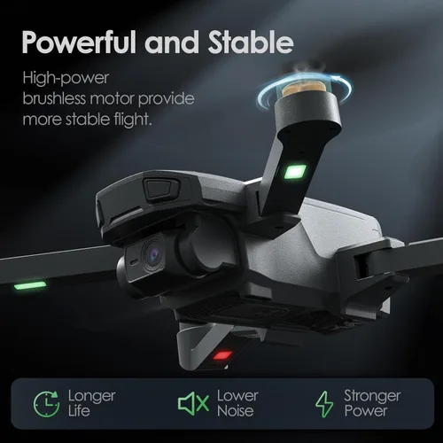 Miniatura 8 de WeFone WF20 Drone con cámara FPV 1080P para principiantes, cuadricóptero RC plegable con motor sin escobillas, modo sin cabeza, velocidad ajustable