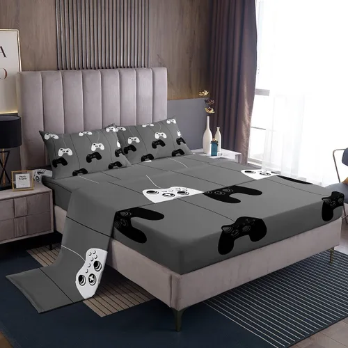 Feelyou Sábana bajera ajustable para niños y niñas, 3 piezas, con 1 sábana encimera y 1 funda de almohada, tamaño individual