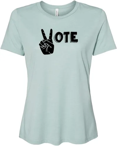 Miniatura 9 de Cute Women's Screen Printed Crew Neck Tee, Shirts With Sayings, Dusty Blue or Olive