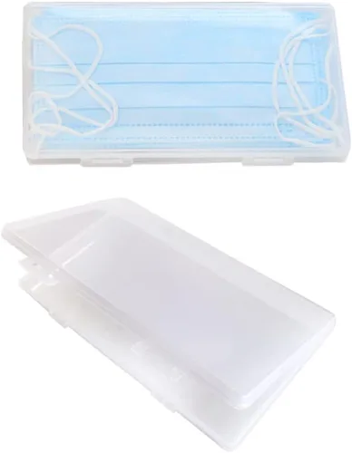 SPEEDWOX Estuche de almacenamiento para máscaras, paquete de 2 unidades, caja de almacenamiento portátil para mascarillas, organizador de