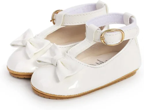 Miniatura 5 de SOFMUO Mary Jane - Zapatos planos con lazo, zapatos de ballet para niñas pequeñas, primeros caminantes, para boda, Navidad, zapatos de vestir