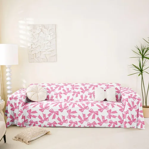Miniatura 24 de Erosebridal Fundas de sofá con lazo de princesa de 71 x 91 pulgadas, fundas de sofá con lazo de lazo, protector de sofá de princesa
