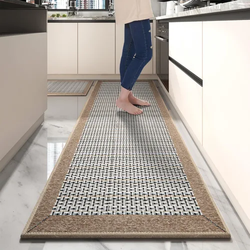 Miniatura 19 de PADOOR Juego de 2 alfombras de cocina antideslizantes, extra grandes de 2.5 x 6 pies + 20 x 32 pulgadas, para suelo de cocina, antideslizante