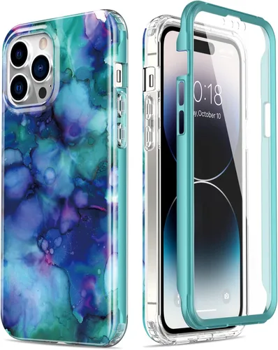 Miniatura 23 de Esdot Funda para iPhone 14 con Protector de Pantalla Integrado, Funda Resistente de Grado Militar con Diseños de Moda para Mujeres y Niñas, Funda