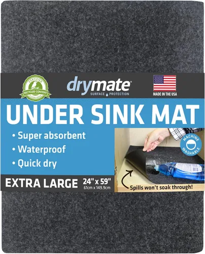 Miniatura 8 de Tapete Premium Drymate para Debajo del Fregadero, Tapetes Impermeables de Protección para Gabinetes de Cocina y Baño, Forros Absorbentes