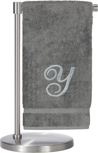 Miniatura 21 de Script R - Toalla de baño con monograma, regalo personalizado, 27 x 54 pulgadas, juego de 1 toalla bordada con texto dorado, 100% algodón turco