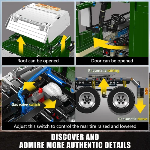 Miniatura 3 de Mould King Kit de bloques de camión de tractor, modelo MOC de bloques de construcción para construir, regalo para entusiastas de las colecciones