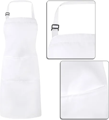 Miniatura 4 de SATINIOR Disfraz de chef de 2 piezas para mujeres y hombres, juego de delantal para adultos, delantal de panadero, sombrero para cocinar y cosplay