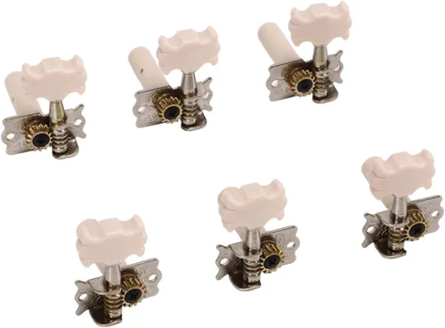 Miniatura 9 de Paquete de 6 clavijas de afinación de guitarra clásica, afinador de metal 3L3R para reemplazo, afinadores de un solo agujero para guitarra clásica