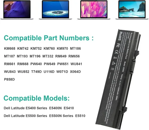 Miniatura 5 de Fancy Buying Batería para portátil Dell Latitude E5400 E5410 E5500 E5510 KM742 KM769 RM656 T749D