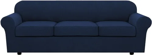 Miniatura 75 de H.VERSAILTEX - 3 fundas de sofá elásticas para 2 cojines de sofá. Fundas para muebles de sala de estar (funda base más 2 fundas de cojín de asiento)