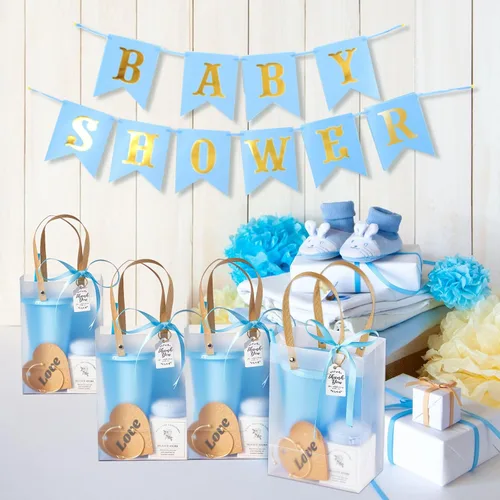 Miniatura 5 de 56 premios de baby shower para ganadores de juegos, regalos de baby shower, incluyendo vaso de plástico, cuaderno, velas perfumadas, bolígrafos Azul