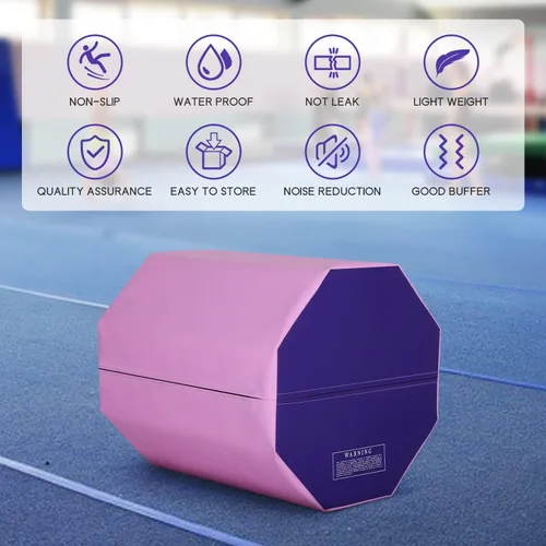 Miniatura 4 de PayLessHere Esterilla octágono para gimnasia de 24.4 x 25.6 pulgadas, equipo de gimnasia para gimnasia, gimnasio, fitness, hogar Rosa