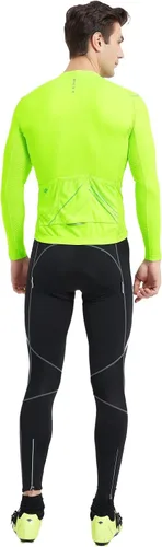 Miniatura 25 de Santic - Camiseta de ciclismo para hombre, manga larga, reflejante, cremallera completa, con bolsillos
