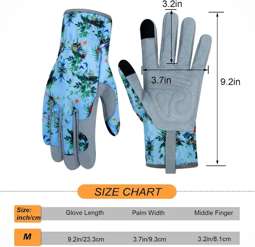Miniatura 2 de Guantes de Jardinería de Cuero MERTURN para Mujeres, Guantes de Jardín a Prueba de Espinas, Guantes de Trabajo Compatibles con Pantalla Táctil
